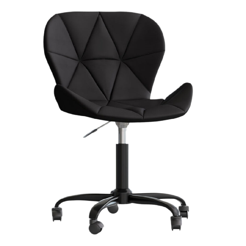 Chaise de bureau pivotante moderne en tissu noir avec support ajustable