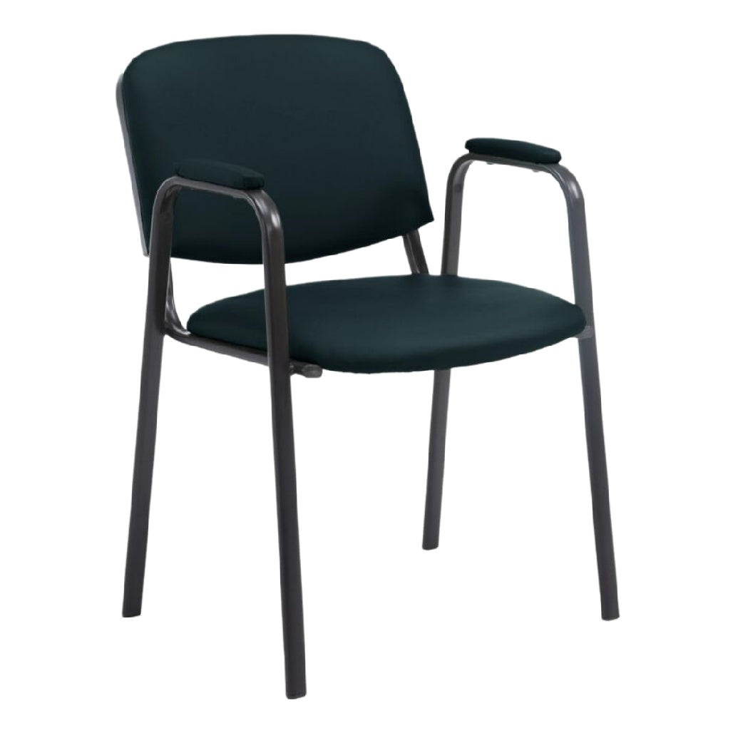 Chaise de bureau avec accoudoirs en métal et assise rembourrée