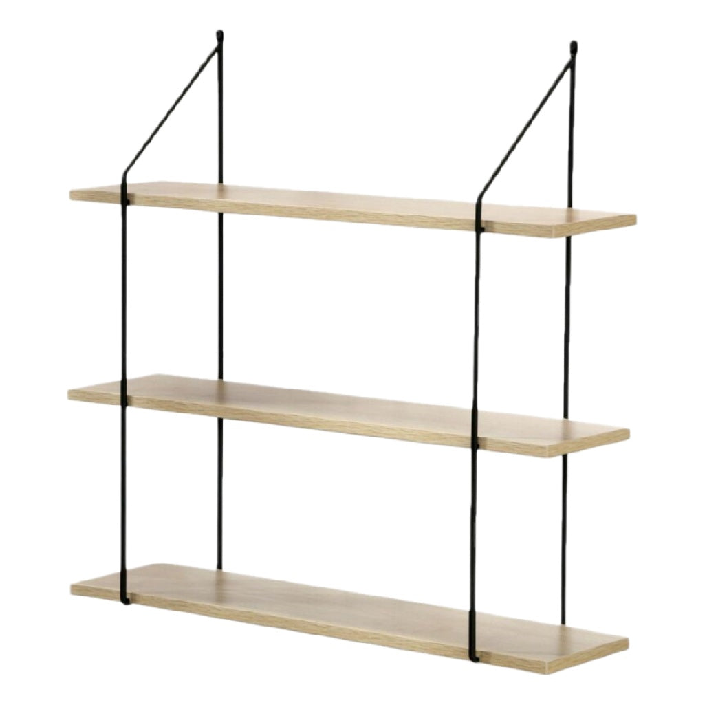 Étagère Murale Suspendue en Bois et Métal