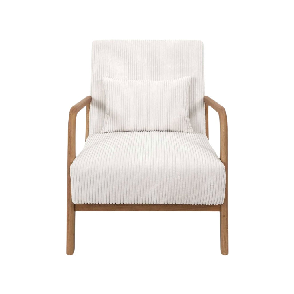 Fauteuil en velours côtelé avec structure en bois